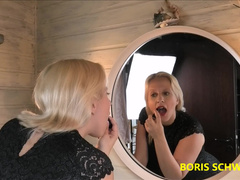 Darsteller Boris Schwarz bumst Blondine vor dem Ausgehen ins Maul